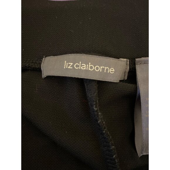 Liz Claiborne Women's Black Wide Leg Pants 1X Stretch Blend Polyester - Picture 3 of 5